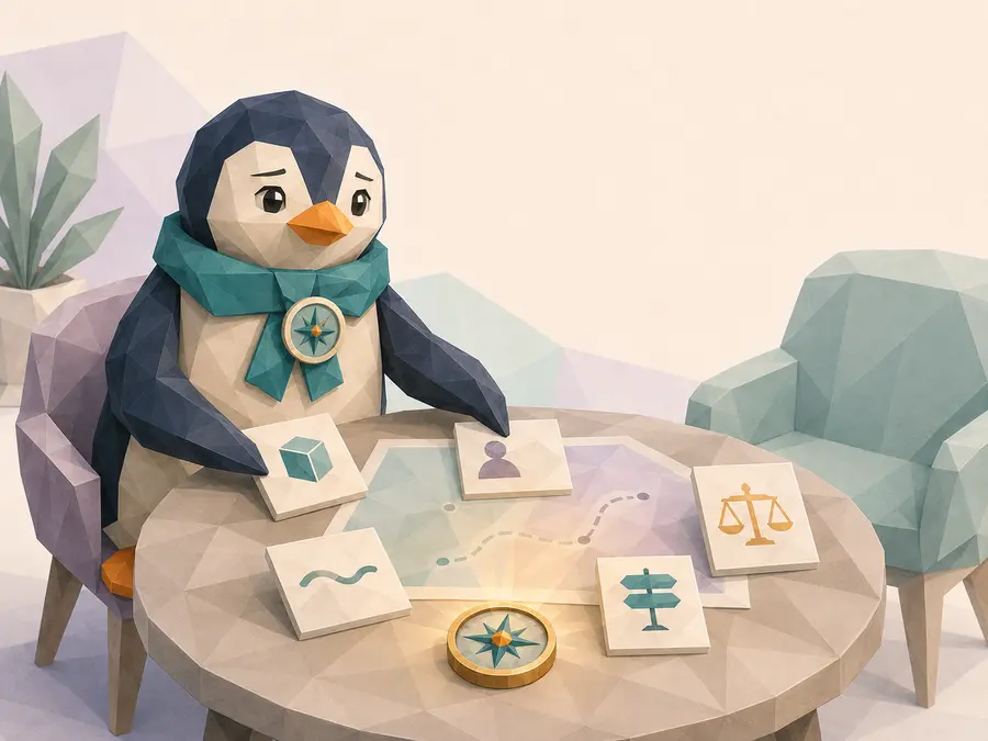 環境条件を対話しながら整理するペンギン